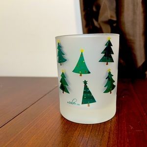 Green Christmas Tree Frosted Glass